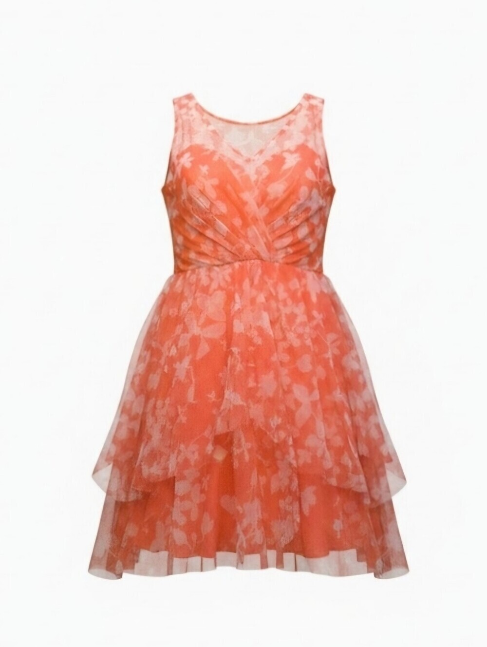 Teeze Me Coral Dress Floral, Flowy, Ruffles, Feminine Festical SIZE 13